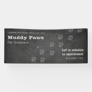 Banderoles Services de toilettage pour chiens sur tableau noi