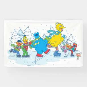 Banderoles Sesame Street Amis patinant sur glace