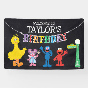 Banderoles Sesame Street Chalkboard Arc-en-ciel Bienvenue