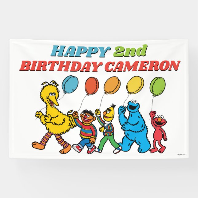 Banderoles Sesame Street Pals Balloons Anniversaire (Horizontal)