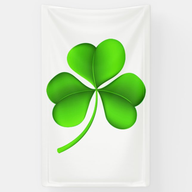 Banderoles Shamrock vert sur blanc (v) bnrt (Vertical)