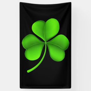 Banderoles Shamrock vert sur noir (v) bnrt