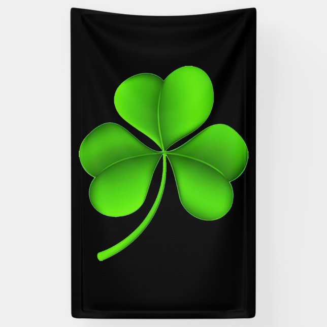 Banderoles Shamrock vert sur noir (v) bnrt (Vertical)