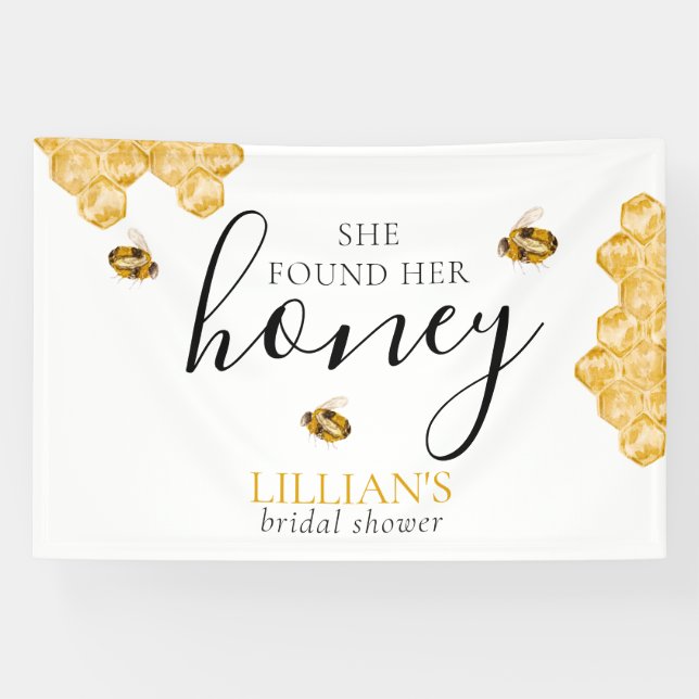 Banderoles She Founder Her Honey Bee Bridal Shower Banner (Horizontal)