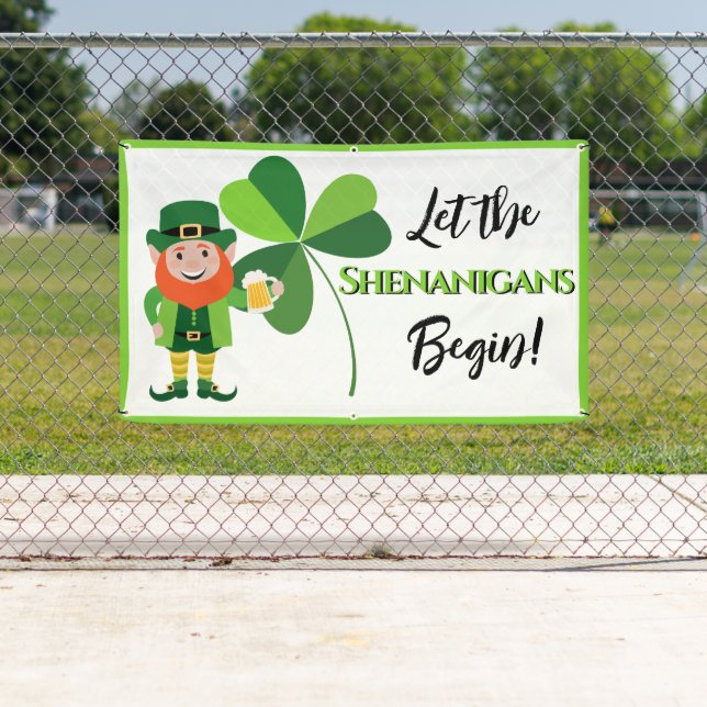 Banderoles Shenanigans Leprechaun Shamrock Saint Patrick (En situation)