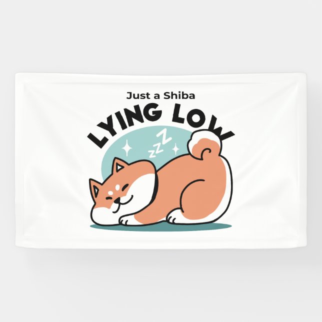 Banderoles Shiba Inu Art : Juste un Shiba Lying Low (Horizontal)
