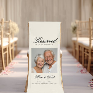 Banderoles Siège réservé - Photo Mariage commémoratif Beige