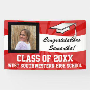 Banderoles Signe fait sur commande rouge/blanc d'obtention du
