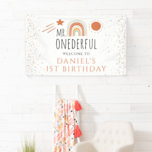Banderoles SIGNE M. Onederful Boho Arc-en-ciel 1er anniversai
