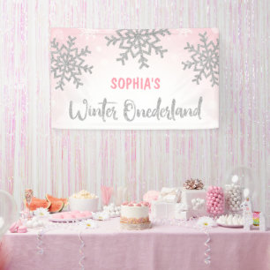 Banderoles Silver rose Hiver ONE derland 1er anniversaire