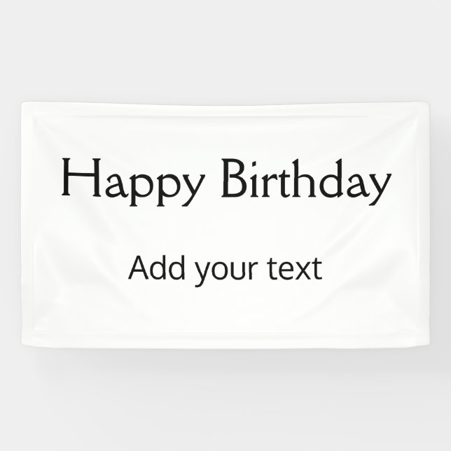 Banderoles simple anniversaire heureux minimum ajouter votre  (Horizontal)