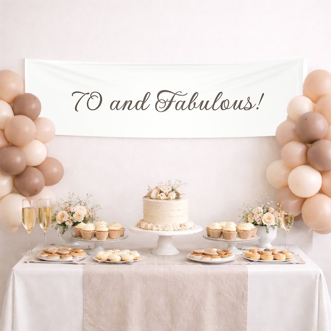 Banderoles Simple Blanc 70 et Fabuleux Anniversaire (Cream-colored 70 and fabulous banner)