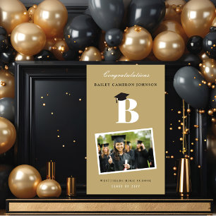 Banderoles Simple Classique Monogramme Photo Graduation Party