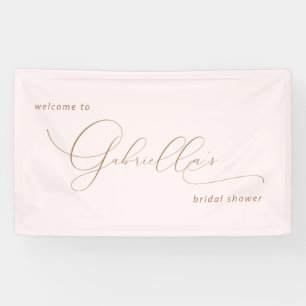 Banderoles Simple Élégance Fête de Mariage Rose Bienvenue