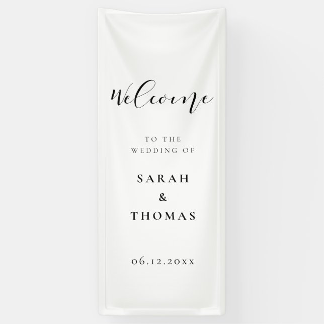 Banderoles Simple et élégant Bienvenue à notre mariage (Vertical)