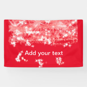 Banderoles Simple étoiles scintillantes en paillettes rouges