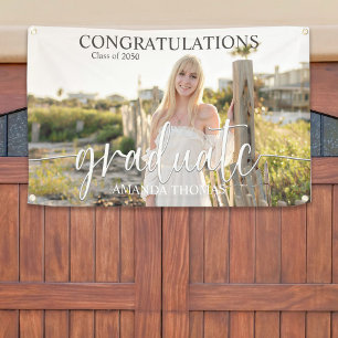 Banderoles Simple Graduation Party Signer Photo personnalisée