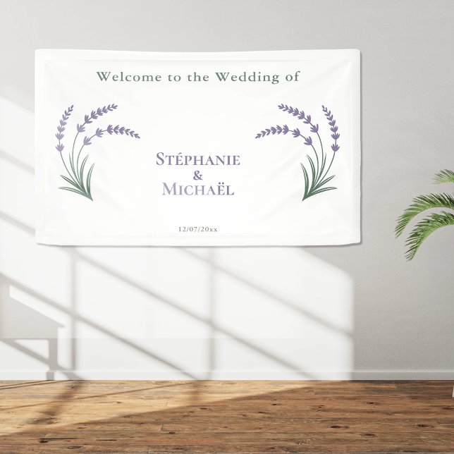 Banderoles Simple Mariage au Lavande (Simple Lavender Wedding Banner)