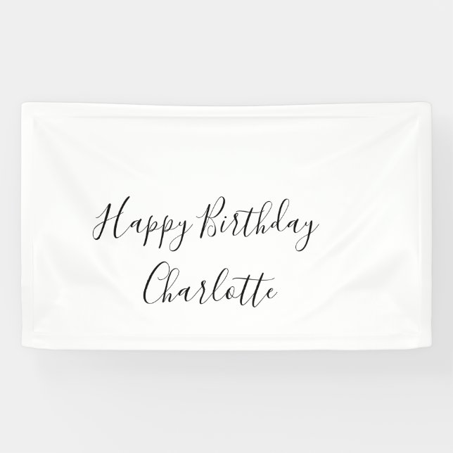 Banderoles SIMPLE MINIMAL.MIGNON AJOUTER NOM BÉBÉ joyeux anni (Horizontal)