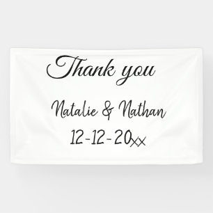 Banderoles Simple minimaliste merci couple nom texte date cus