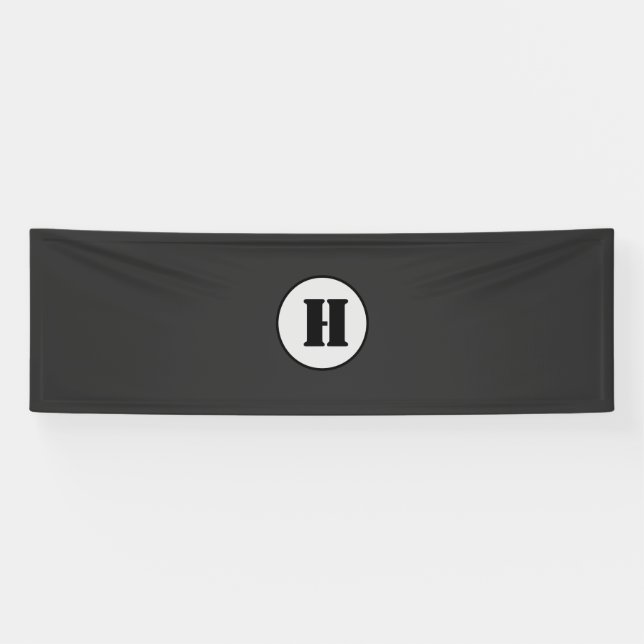 BANDEROLES SIMPLE MODERNE MODERNE MONOGRAM ÉLÉGANT CHIC STYLE (Horizontal)