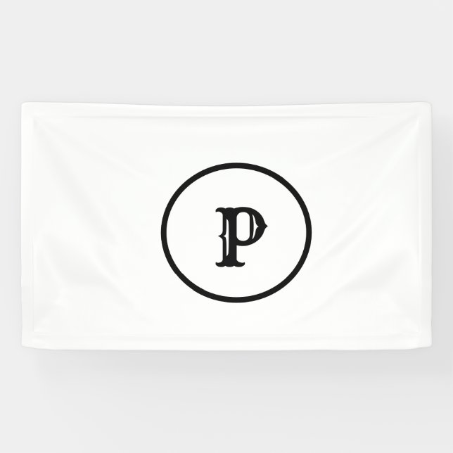 BANDEROLES SIMPLE MODERNE MODERNE MONOGRAM STYLE ÉLÉGANT FOUR (Horizontal)