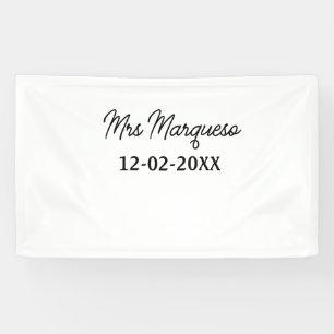 Banderoles simple monogramme minimaliste Mme M. nom date anné