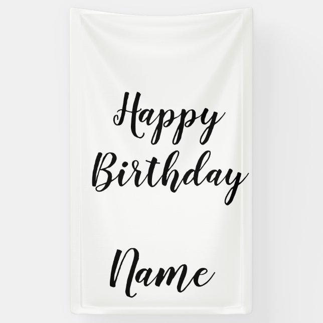 Banderoles simple petit heureux anniversaire ajouter votre no (Vertical)