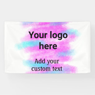 Banderoles Simple rouge pi aquarelle ajoutez votre logo texte