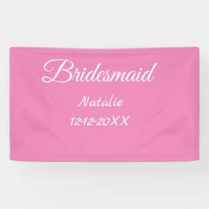 Banderoles Simple texte minimal rose demoiselle d'honneur ajo