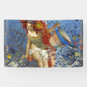 Banderoles Sirène gothique bleu Aquarius Art