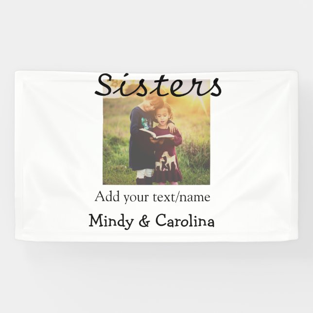 Banderoles Sisters besties BFF ajouter nom de la photo nom fa (Horizontal)