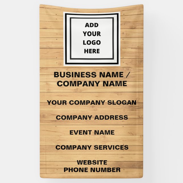 Banderoles Site Web promotionnel Rustic Wood Business Logo  (Vertical)