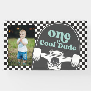 Banderoles Skateboard One Cool Dude Photo Anniversaire