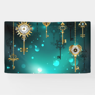 Banderoles Skeleton Keys on Green Background