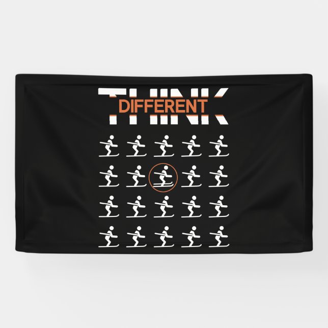 Banderoles Ski Libérez votre talon - Pensez à différents skis (Horizontal)