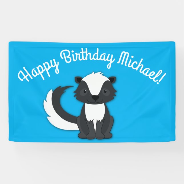 Banderoles Skunk Anniversaire Fête Enfants (Horizontal)