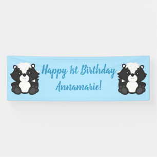 Banderoles Skunk Anniversaire Party Blue
