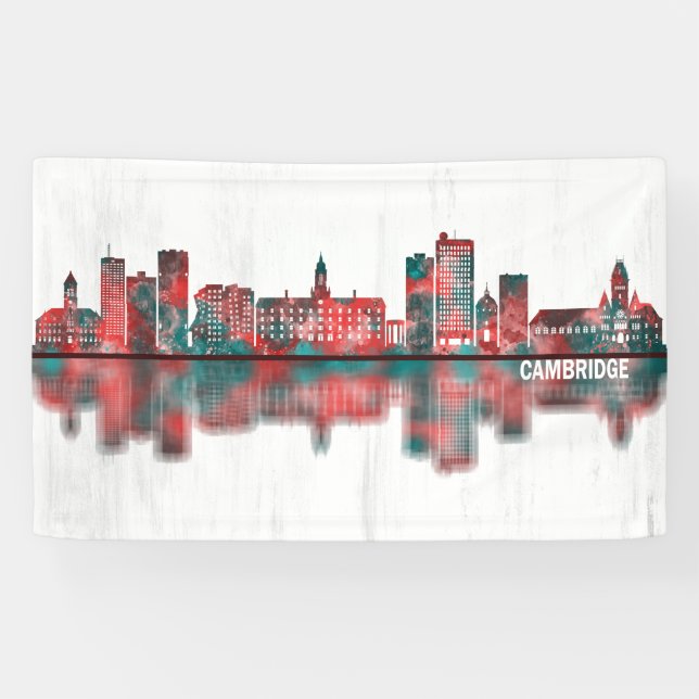Banderoles Skyline de Cambridge Massachusetts (Horizontal)