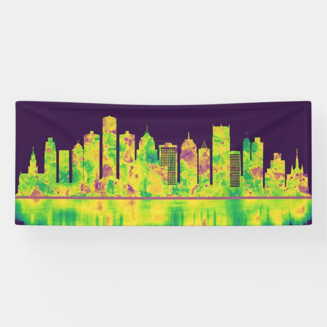 Banderoles Skyline Detroit Michigan (Horizontal)