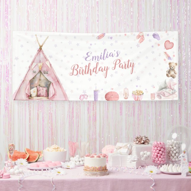 Banderoles Sleepover Pajama Birthday Party (Fête)