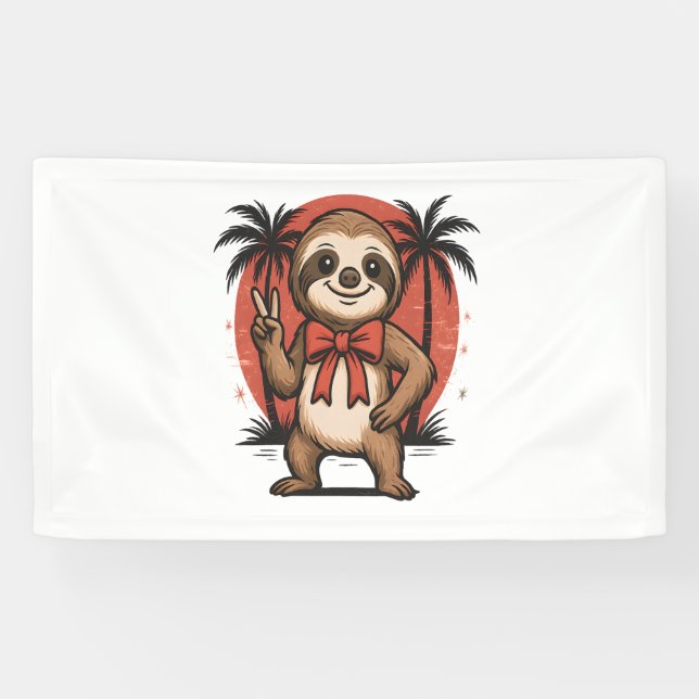 Banderoles Sloth Summer Beach Rocking (Horizontal)