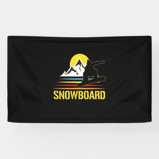 Banderoles Snowboard Retro Vintage (Horizontal)