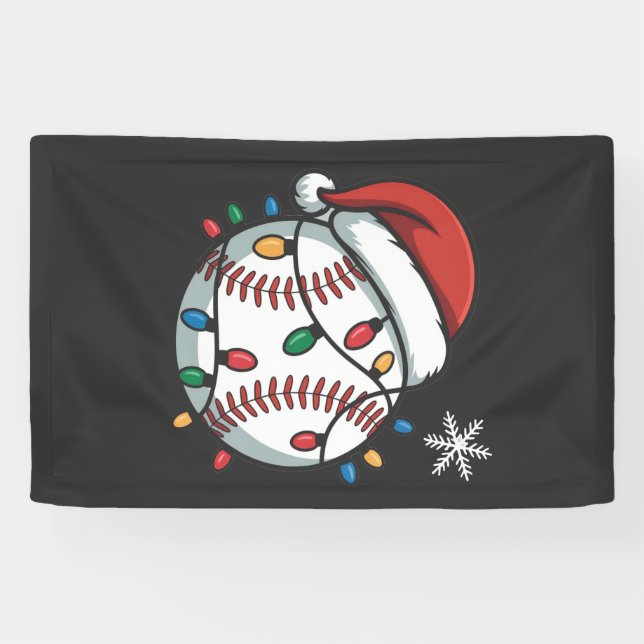 Banderoles Snowman Baseball Noël Père Noël Baseball Sport (Horizontal)