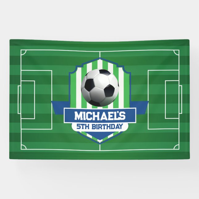 Banderoles Soccer Birthday banner backdrop  (Horizontal)