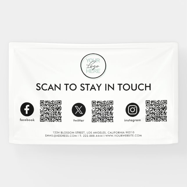Banderoles Social Media QR Code Entreprise (Horizontal)