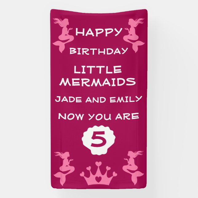 Banderoles Soeurs jumelles Mermaid (Verticale)
