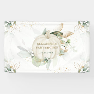 Banderoles Soft Green Gold Citrouille Automne Baby shower Par