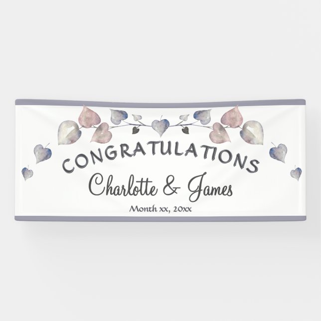 Banderoles Soft Scottish Heather - Coeurs Mariages (Horizontal)