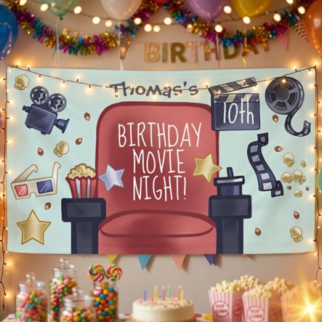 Banderoles Soirée d'anniversaire cinéma (Créateur téléchargé)
